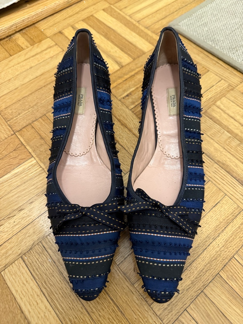 Rare Vintage Prada Satin Ribbon Kitten Heels